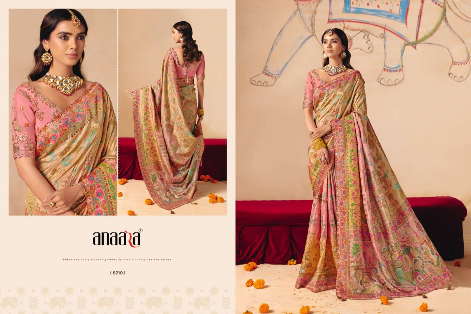 Anaara 8200 Series By Tathastu 8201 to 8212 Series Indian Traditional Bridal Wear Collection Beautiful Stylish Fancy Colorful Party Wear & Occasional Wear Silk Sarees At Wholesale Price